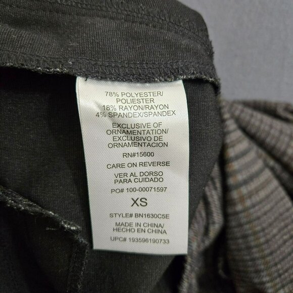 Democracy Women XS High Rise Plaid Pull-On Wide Leg Trousers - Picture 6 of 12